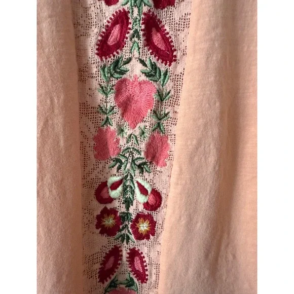 Women's Sundance Light Orange Embroidery Lace Insert Long Sleeve Top Size XLarge - Picture 10 of 12